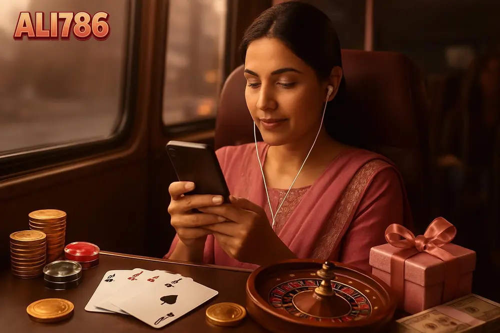 ALI786 app โ a Pakistani woman sitting on a bus scrolling through a mobile app on her phone with headphones in her ears ALI786 app โ a Pakistani woman sitting on a bus scrolling through a mobile app on her phone with headphones in her ears