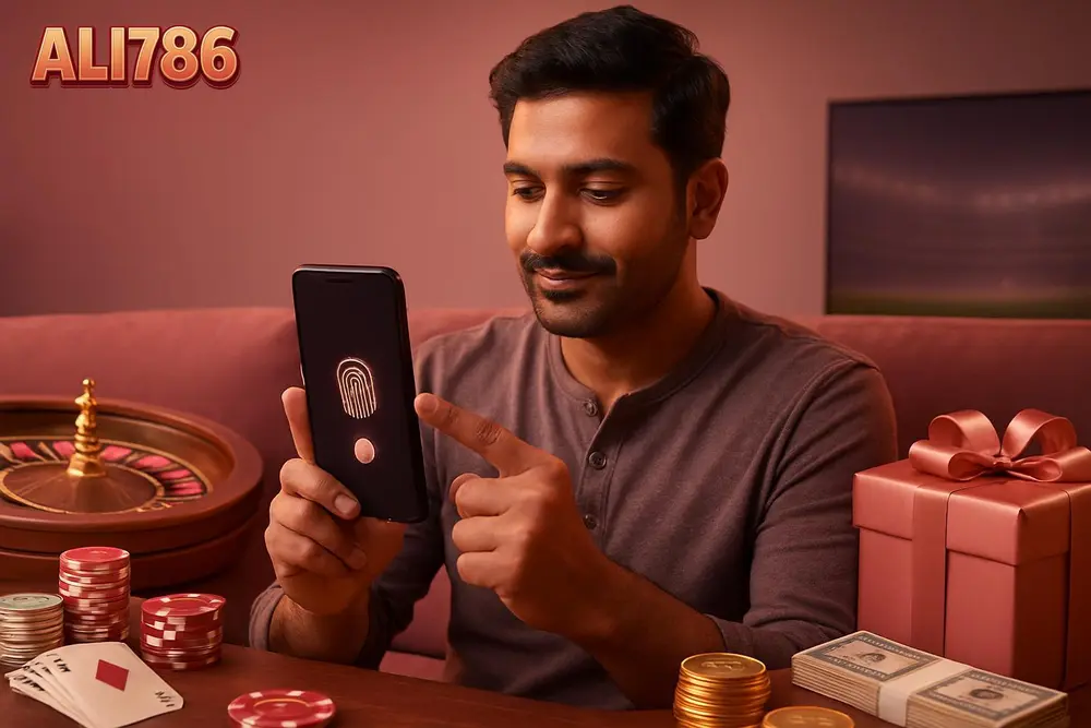 ALI786 login โ a Pakistani man unlocking his phone with his fingerprint to access an app while sitting on a sofa at home ALI786 login โ a Pakistani man unlocking his phone with his fingerprint to access an app while sitting on a sofa at home